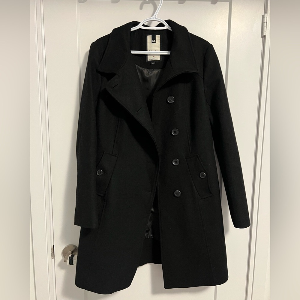 𝅺soia & Kyo Wool Black Peacoat Made in Canada